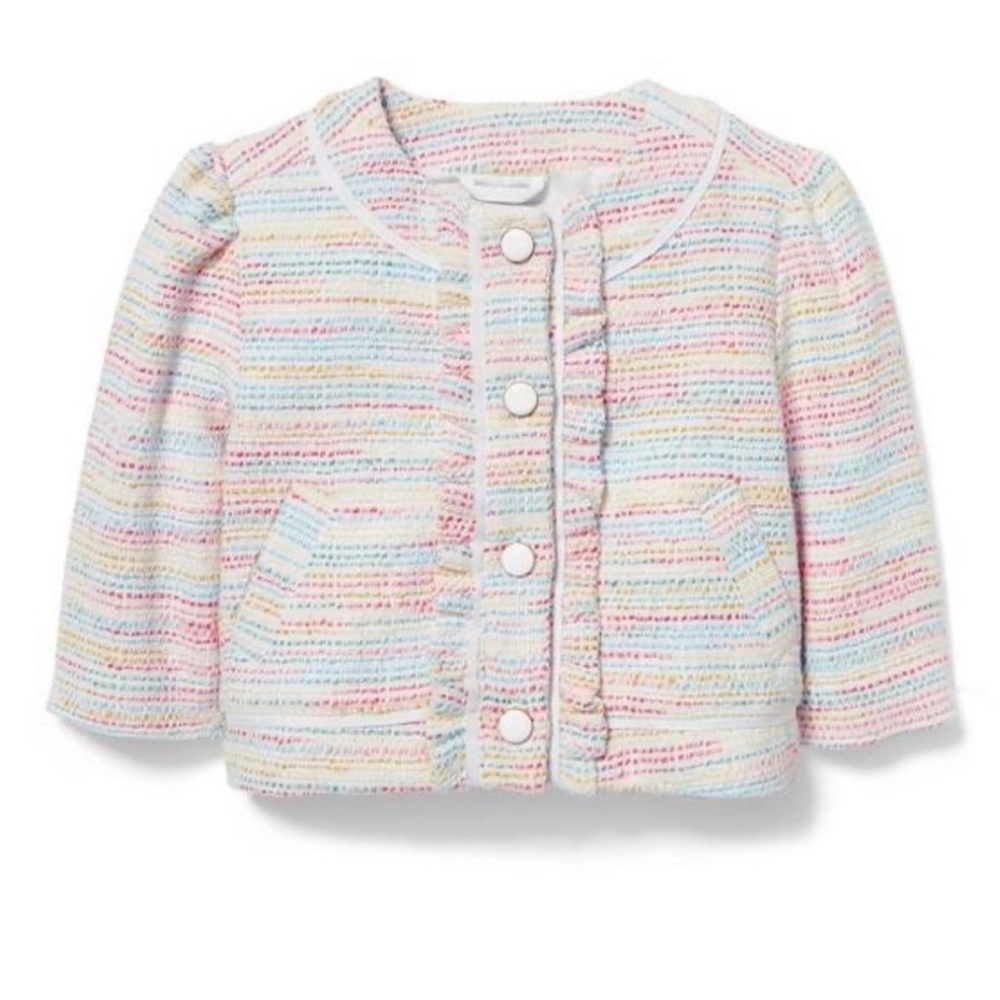 NWT Janie and Jack Little Girl Pastel Tweed Suit Jacket Size 5